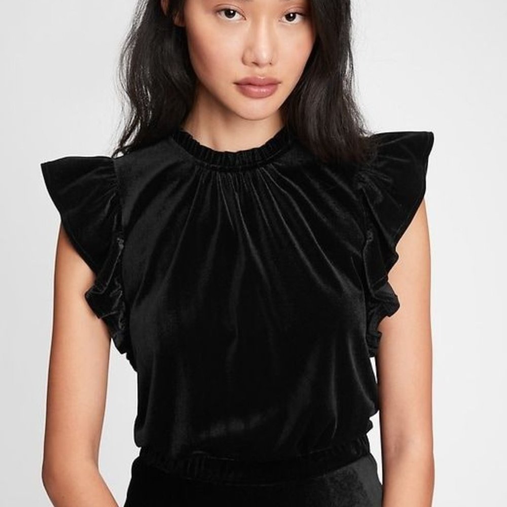 NWOT Gap Ruffle Silk Velvet Top